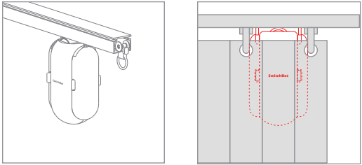 SwitchBotカーテン（U型レール2）：特殊カーテンレールに取付ける手順